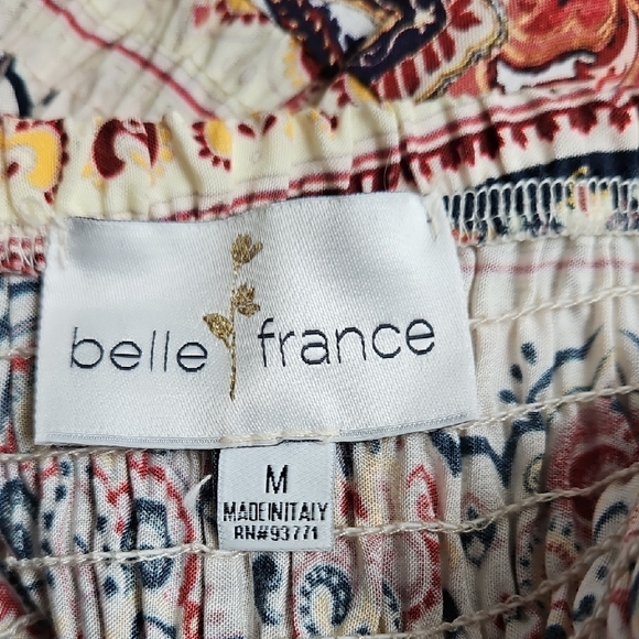 Belle France Made in Italy 100% Viscose Paisley Palazzo Boho Pants M - Picture 3 of 8